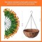 Artificial Fall Mums Hanging Basket for Outdoors - UV Resistant Faux Daisy Flowers with Eucalyptus Leaves - 17" Realistic Autumn Mums in Hanging Planter for Porch, Patio, and Balcony Decor